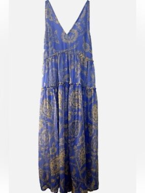Free People Women's Julianna Maxi Dress Bluebell Combo Floral Sleeveless